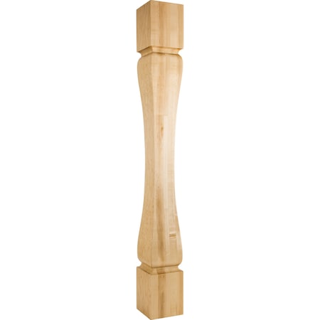 Hardware Resources 5" Wx5"Dx42"H Rubberwood Baroque Minimalist Post P82-5-42-RW